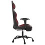 Silla gaming con reposapiés cuero sintético negro rojo tinto en Sillas gaming | Comprar online en Foru.es