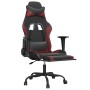 Silla gaming con reposapiés cuero sintético negro rojo tinto en Sillas gaming | Comprar online en Foru.es