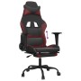 Silla gaming con reposapiés cuero sintético negro rojo tinto en Sillas gaming | Comprar online en Foru.es