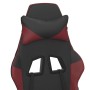 Silla gaming con reposapiés cuero sintético negro rojo tinto en Sillas gaming | Comprar online en Foru.es