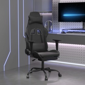 Silla gaming con reposapiés cuero sintético negro en Sillas gaming | Comprar online en Foru.es