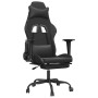 Silla gaming con reposapiés cuero sintético negro en Sillas gaming | Comprar online en Foru.es