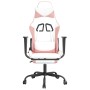 Silla gaming con reposapiés cuero sintético blanco y rosa en Sillas gaming | Comprar online en Foru.es