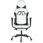 Silla gaming con reposapiés cuero sintético blanco negro en Sillas gaming | Comprar online en Foru.es