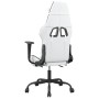 Silla gaming con reposapiés cuero sintético blanco negro en Sillas gaming | Comprar online en Foru.es