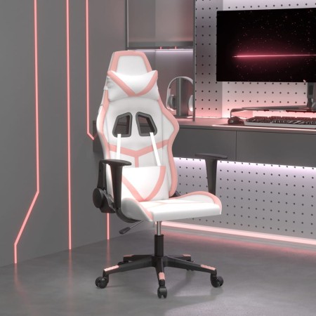Silla gaming cuero sintético blanco y rosa en Sillas gaming | Comprar online en Foru.es