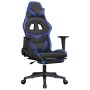 Silla gaming con reposapiés cuero sintético negro azul en Sillas gaming | Comprar online en Foru.es