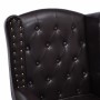 Sillón con reposapiés cuero sintético marrón oscuro de vidaXL, Sillones - Ref: Foro24-60784, Precio: 459,52 €, Descuento: %
