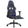 Silla gaming con reposapiés cuero sintético negro azul en Sillas gaming | Comprar online en Foru.es