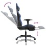 Silla gaming con reposapiés cuero sintético negro azul en Sillas gaming | Comprar online en Foru.es
