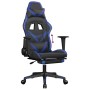 Silla gaming con reposapiés cuero sintético negro azul en Sillas gaming | Comprar online en Foru.es