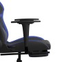 Silla gaming con reposapiés cuero sintético negro azul en Sillas gaming | Comprar online en Foru.es