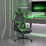 Silla gaming con reposapiés cuero sintético negro verde en Sillas gaming | Comprar online en Foru.es