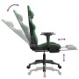 Silla gaming con reposapiés cuero sintético negro verde en Sillas gaming | Comprar online en Foru.es
