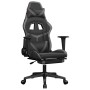 Silla gaming con reposapiés cuero sintético negro gris en Sillas gaming | Comprar online en Foru.es