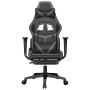Silla gaming con reposapiés cuero sintético negro gris en Sillas gaming | Comprar online en Foru.es