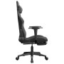 Silla gaming con reposapiés cuero sintético negro gris en Sillas gaming | Comprar online en Foru.es