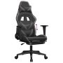 Silla gaming con reposapiés cuero sintético negro gris en Sillas gaming | Comprar online en Foru.es