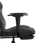 Silla gaming con reposapiés cuero sintético negro gris en Sillas gaming | Comprar online en Foru.es