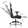 Silla gaming con reposapiés cuero sintético negro blanco en Sillas gaming | Comprar online en Foru.es
