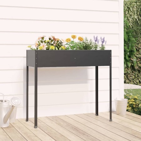 Jardinera de acero galvanizado gris antracita 100,5x40,5x90 cm en Macetas y jardineras | Comprar online en Foru.es