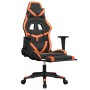 Silla gaming con reposapiés cuero sintético negro naranja en Sillas gaming | Comprar online en Foru.es