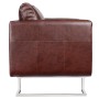 Sillón cubo con patas cromadas y cuero artificial marrón de vidaXL, Sillones - Ref: Foro24-240896, Precio: 250,92 €, Descuent...