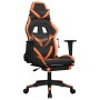Silla gaming con reposapiés cuero sintético negro naranja en Sillas gaming | Comprar online en Foru.es