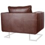 Sillón cubo con patas cromadas y cuero artificial marrón de vidaXL, Sillones - Ref: Foro24-240896, Precio: 250,92 €, Descuent...