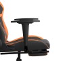 Silla gaming con reposapiés cuero sintético negro naranja en Sillas gaming | Comprar online en Foru.es