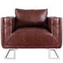 Sillón cubo con patas cromadas y cuero artificial marrón de vidaXL, Sillones - Ref: Foro24-240896, Precio: 250,92 €, Descuent...