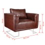 Sillón cubo con patas cromadas y cuero artificial marrón de vidaXL, Sillones - Ref: Foro24-240896, Precio: 250,92 €, Descuent...