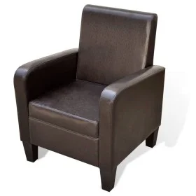 Sillón de cuero sintético marrón de vidaXL, Sillones - Ref: Foro24-241108, Precio: 178,46 €, Descuento: %