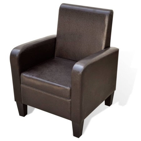 Sillón de cuero sintético marrón de vidaXL, Sillones - Ref: Foro24-241108, Precio: 171,42 €, Descuento: %