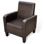 Sillón de cuero sintético marrón de vidaXL, Sillones - Ref: Foro24-241108, Precio: 171,42 €, Descuento: %