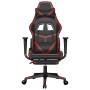 Silla gaming con reposapiés cuero sintético negro rojo tinto en Sillas gaming | Comprar online en Foru.es