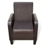 Sillón de cuero sintético marrón de vidaXL, Sillones - Ref: Foro24-241108, Precio: 178,46 €, Descuento: %