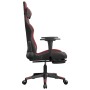 Silla gaming con reposapiés cuero sintético negro rojo tinto en Sillas gaming | Comprar online en Foru.es