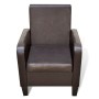 Sillón de cuero sintético marrón de vidaXL, Sillones - Ref: Foro24-241108, Precio: 171,42 €, Descuento: %