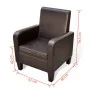 Sillón de cuero sintético marrón de vidaXL, Sillones - Ref: Foro24-241108, Precio: 178,46 €, Descuento: %