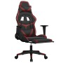 Silla gaming con reposapiés cuero sintético negro rojo tinto en Sillas gaming | Comprar online en Foru.es