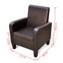 Sillón de cuero sintético marrón de vidaXL, Sillones - Ref: Foro24-241108, Precio: 171,42 €, Descuento: %