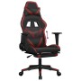 Silla gaming con reposapiés cuero sintético negro rojo tinto en Sillas gaming | Comprar online en Foru.es
