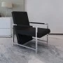 Sillón con patas cromadas cuero sintético negro de vidaXL, Sillones - Ref: Foro24-241006, Precio: 121,83 €, Descuento: %