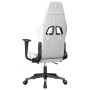Silla gaming con reposapiés cuero sintético blanco y rosa en Sillas gaming | Comprar online en Foru.es