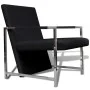 Sillón con patas cromadas cuero sintético negro de vidaXL, Sillones - Ref: Foro24-241006, Precio: 121,83 €, Descuento: %