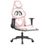 Silla gaming con reposapiés cuero sintético blanco y rosa en Sillas gaming | Comprar online en Foru.es