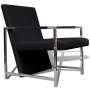 Sillón con patas cromadas cuero sintético negro de vidaXL, Sillones - Ref: Foro24-241006, Precio: 114,43 €, Descuento: %
