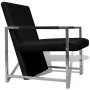 Sillón con patas cromadas cuero sintético negro de vidaXL, Sillones - Ref: Foro24-241006, Precio: 121,83 €, Descuento: %