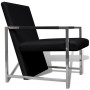 Sillón con patas cromadas cuero sintético negro de vidaXL, Sillones - Ref: Foro24-241006, Precio: 114,43 €, Descuento: %